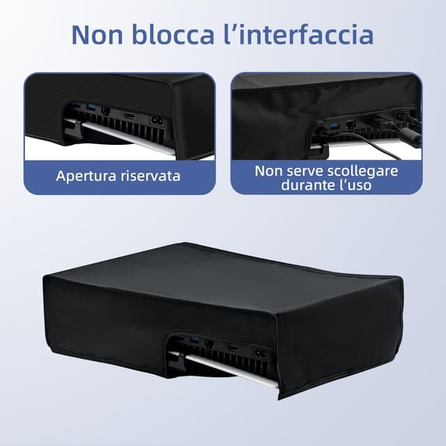 Detalle de Tolesum custodia protettiva antipolvere e antigraffio orizzontale per PS5 Digital Edition e Ultra HD (non per PS5 Slim/PS5 Pro)