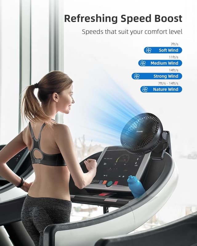 Thumbnail 4 de Koonie 8‑Inch Clip-On Fan 10000mAh Rechargeable 🔌🌀