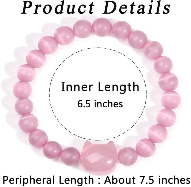 Detalle 2 de XIANNVXI Cat bracelet Rose Quartz 8mm