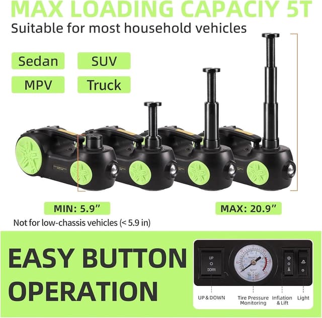 Detalle 2 de ROGTZ Upgraded Electric Hydraulic Car Jack 5 Ton