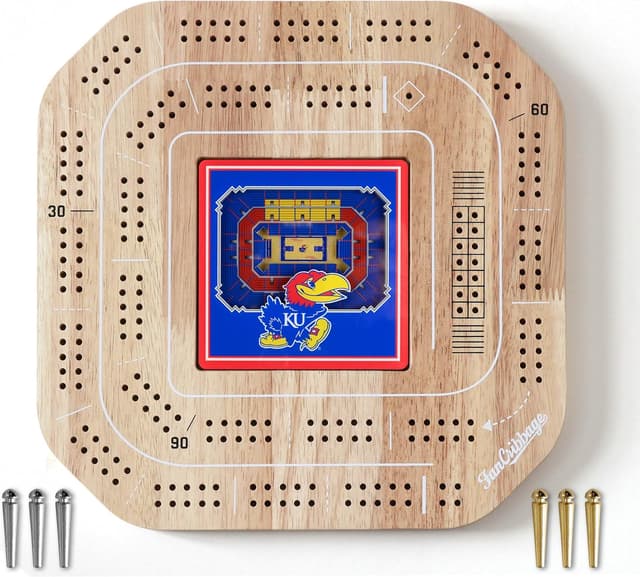 Thumbnail 6 de YouTheFan NCAA Licensed Fan Cribbage Wood Board Game (2-Player)