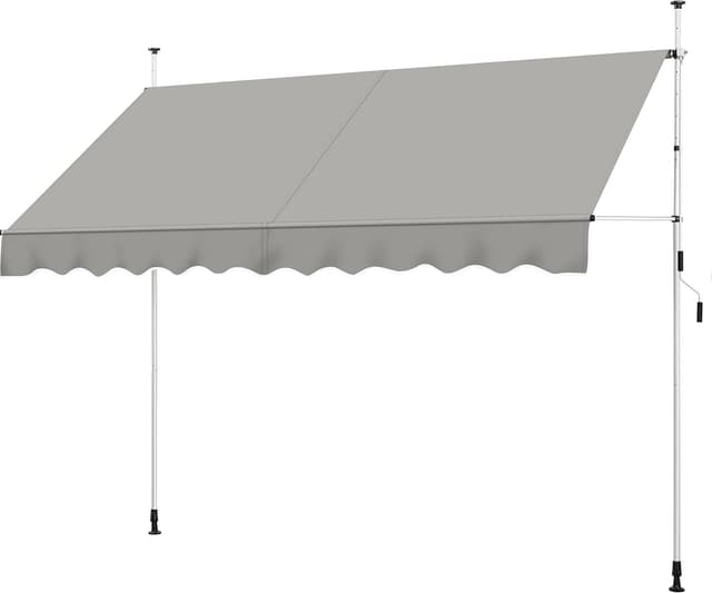 Detalle de Yaheetech Tenda da sole per balcone e veranda con telo retrattile, telaio telescopico e manovella 200 x 120 cm beige