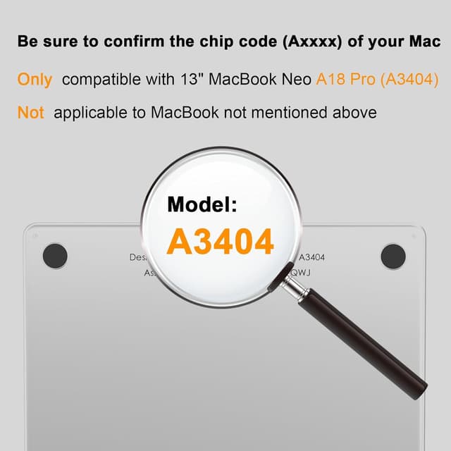 Detalle de eleger Matte Crystal Case for MacBook Neo 13 inch (A3404 A18 Pro) in Silver Transparent – ultra-thin hard cover