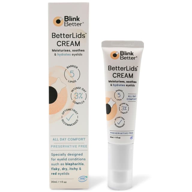 Detalle de BlinkBetter BetterLids Restore Eyelid Cream (3% Oat & Ceramides) — Barrier Support for Dry, Itchy, Red Eyelids, 1 fl oz