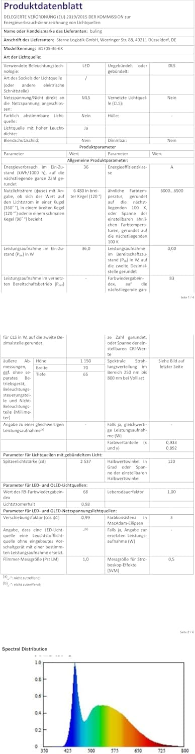 Thumbnail 6 de buling LED-Feuchtraumleuchte 2er-Set 120 cm, 36 W, 4.500 lm, IP65, kaltweiß (6000 K), verknüpfbar