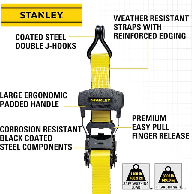 Thumbnail 3 de STANLEY S1007 Ratchet Tie Downs 1.5x16