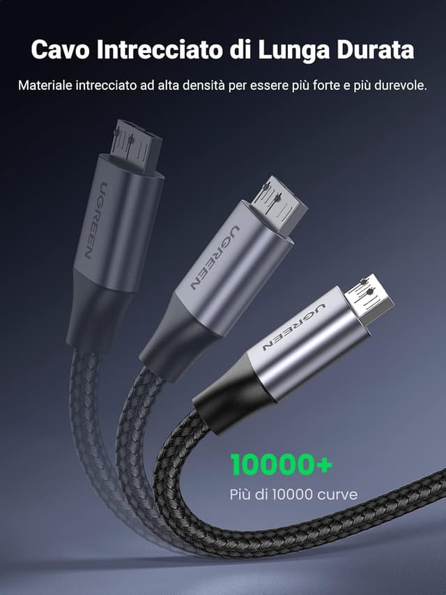 Detalle 2 de UGREEN Cavo USB 3.0 Micro B 0,5 m per hard disk