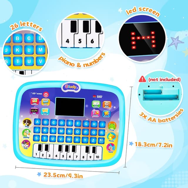 Detalle 2 de Molleyzi Kids Electric Learning Tablet Toy (for ages 1–4) – interactive word, music and learning modes