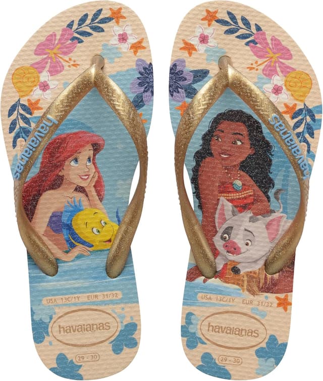 Detalle de Havaianas Kids Slim Princess Disney Princess flip-flops with slim straps