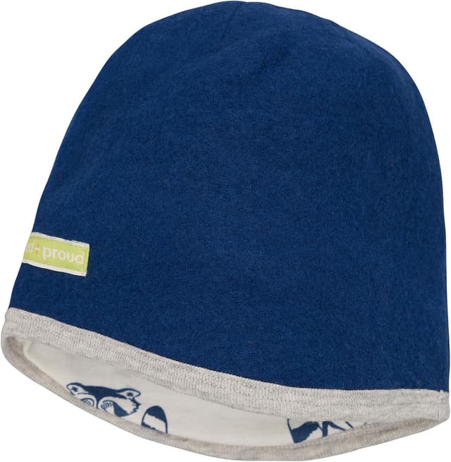 Detalle de loud + proud Unisex Kinder-Wollfleece-Mütze (GOTS-zertifiziert, 100% Wolle)