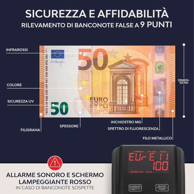 Thumbnail 2 de Zenacasa Rilevatore Banconote False e Conta 📟