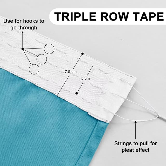 Thumbnail 4 de DWCN Verdunkelungsvorhang 228x167 cm Türkis 2er Set