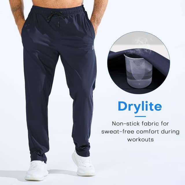 Detalle de Brokig Men’s Gym Tracksuit Bottoms (Cooling Joggers) – Drylite stretch running and golf trousers