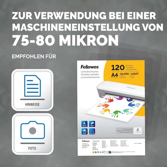 Detalle de Fellowes 120pk A4 Laminierfolien