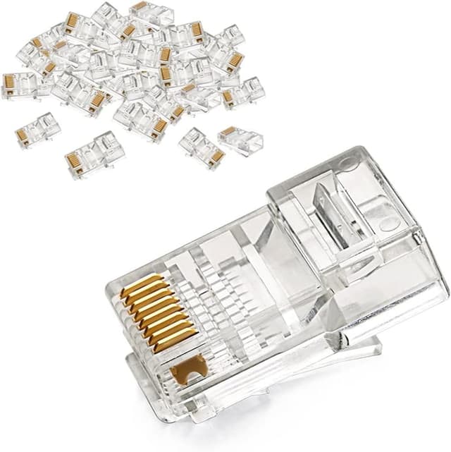 Detalle de UGREEN RJ45 Connector (50-pack) Gold-Plated Modular RJ45 Plugs for Cat5/Cat5e Ethernet