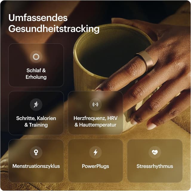 Detalle de ULTRAHUMAN Ring AIR Smart Ring (Größe 10) für Schlaf, Fitness, HRV & Zyklusüberwachung – ohne Abo