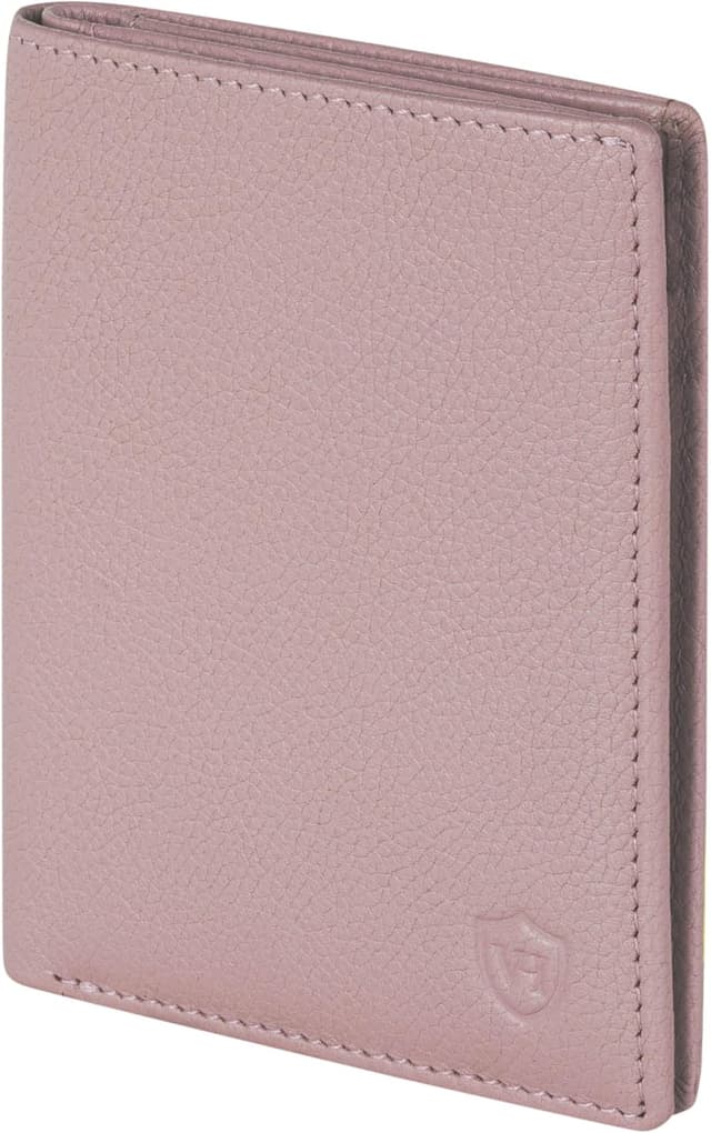 Detalle de VON HEESEN Leder-Geldbörse mit RFID-Schutz – Echtleder Portemonnaie in Lavendel