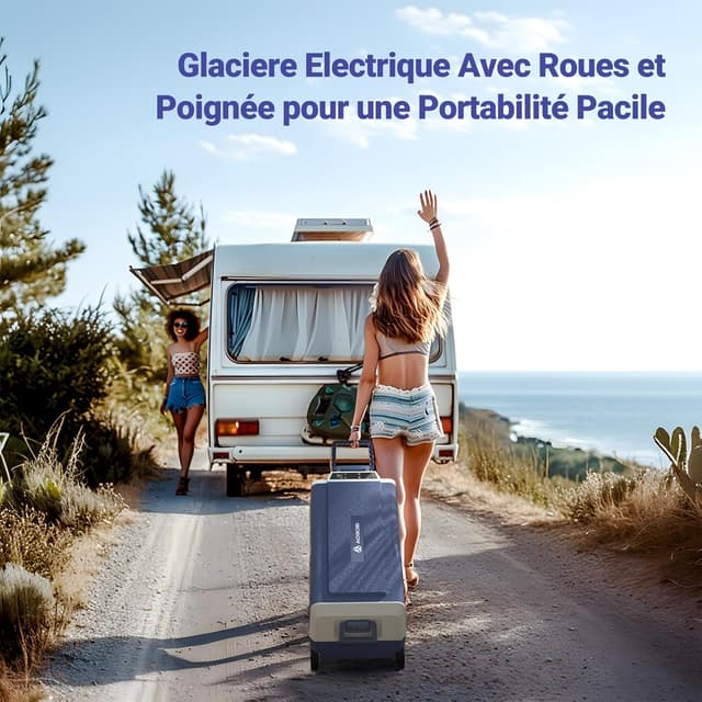Detalle 2 de AAOBOSI Glaciere à compression 36 L électrique 12/24 V et 100–240 V (jusqu’à -20 °C à 20 °C) avec appli