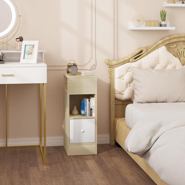 Detalle 2 de EUGAD 2X Mesitas de Noche Modernas de Madera 🌙