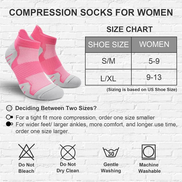 Thumbnail 1 de PAPLUS 6-Pair Ankle Compression Socks for Women