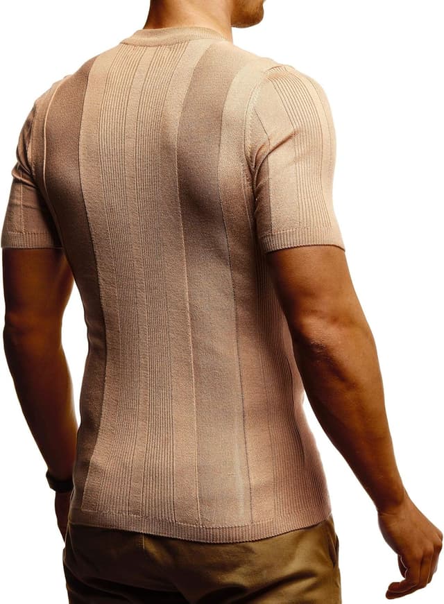 Detalle de Leif Nelson maglietta slim fit da uomo con collo rotondo per sport e outdoor