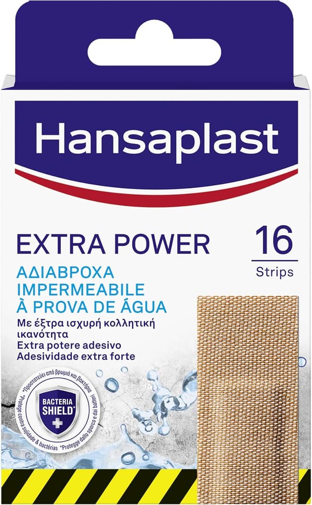 Detalle de Hansaplast Pansements Extra Power – 16 pièces, adhésif renforcé