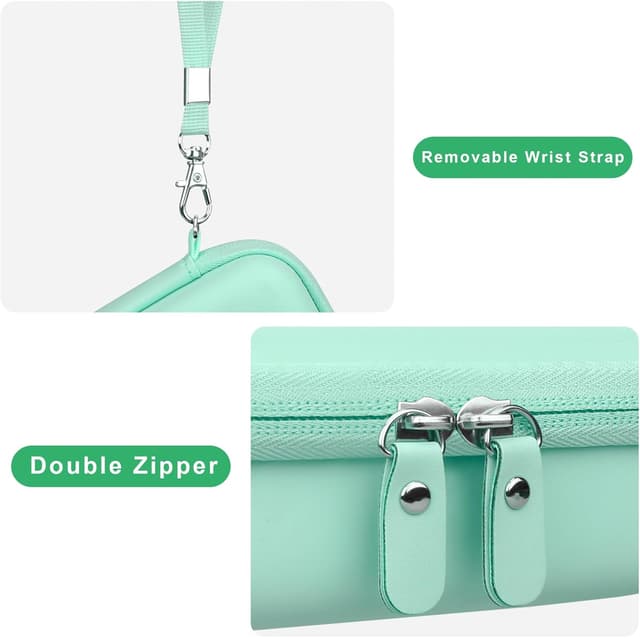 Detalle de Canboc Hard Case for Fujifilm Instax Mini Link 3 / Mini Link 2 (Mesh Pocket, Mint Green) — Case Only
