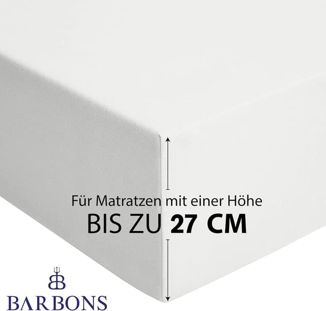 Detalle de BARBONS Spannbettlaken 200x200cm Jersey für Boxspringbett