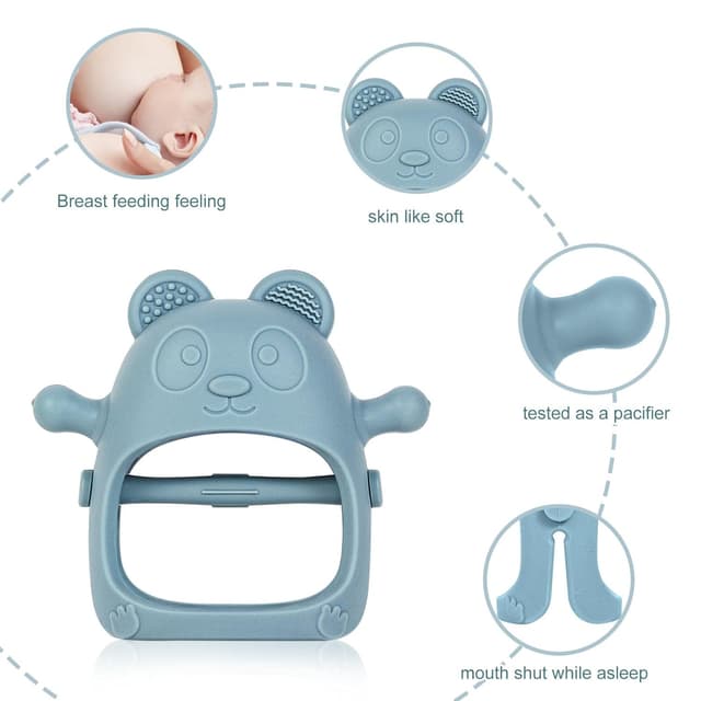 Detalle de Eascrozn Baby Teething Toys (Set of 3) Silicone Teething Mittens for 3+ Months