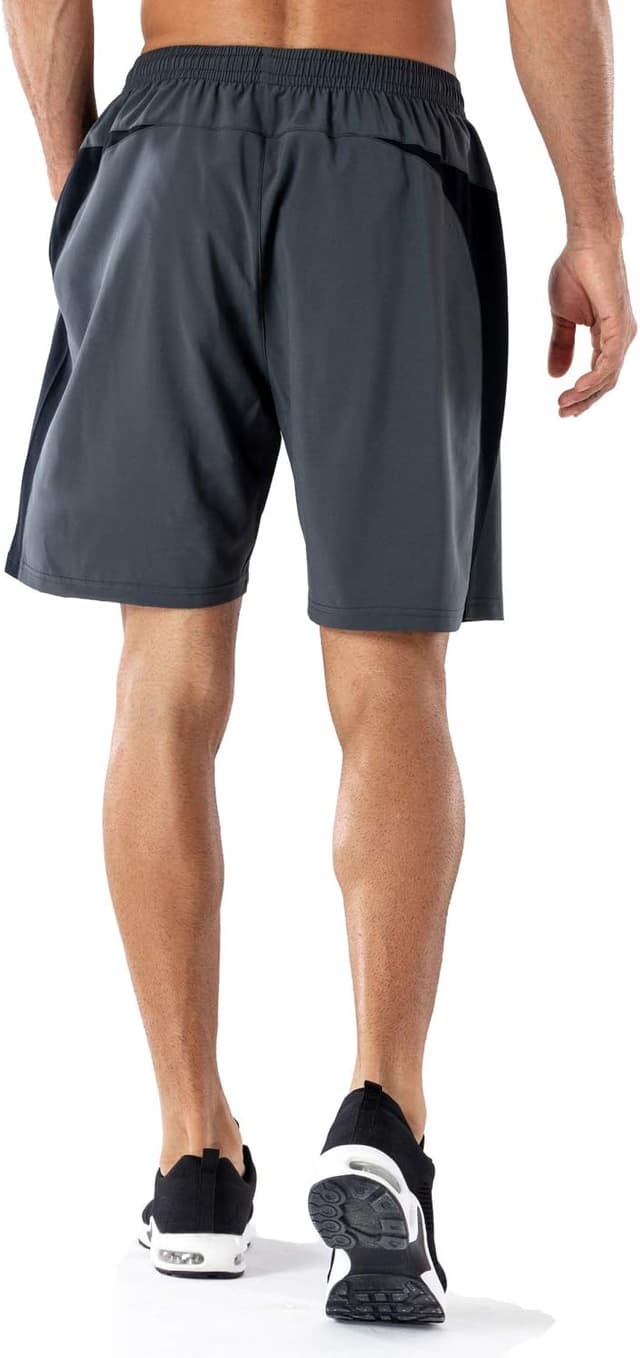 Detalle de HMIYA Herren Sport-Shorts Schnell trocknend mit Reißverschlusstasche