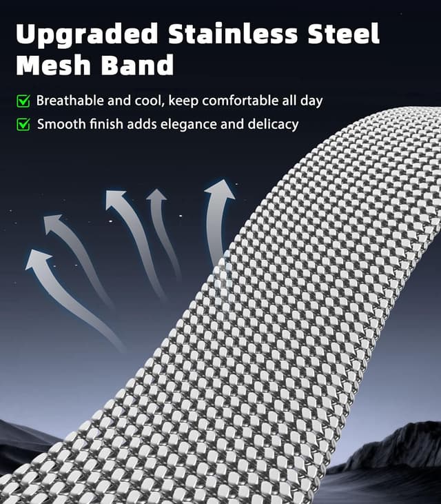 Detalle de Astorgos Milanese Loop magnetic metal strap for Samsung Galaxy Watch 7/6/5/4 (20mm) – Milanese mesh band