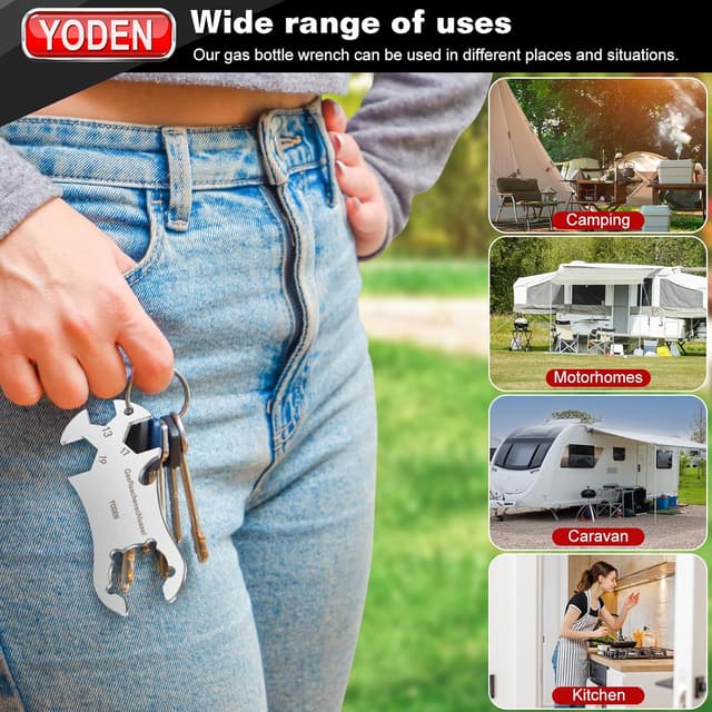 Thumbnail 6 de Edelstahl Gasflaschenschlüssel mit Flaschenöffner – Multi-Funktion für 13/17/19 mm