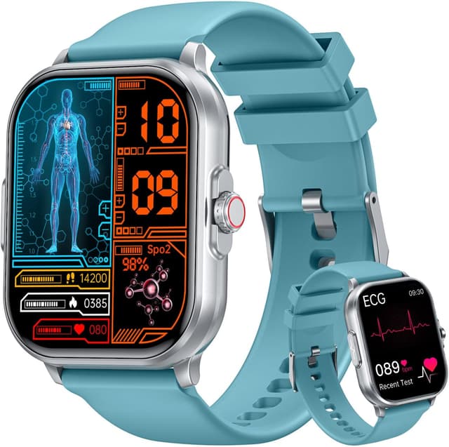 Detalle de idomars 2.01" Smartwatch for Men & Women with ECG, HRV, Blood Pressure, SpO2, IP68 and Call Notifications