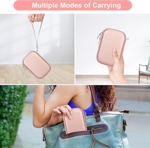 Detalle 2 de Canboc Hard Case for Canon Zoemini 2 / Zoemini Photo Printer (Rose Gold) – Protective EVA Shell & Velvet Lining