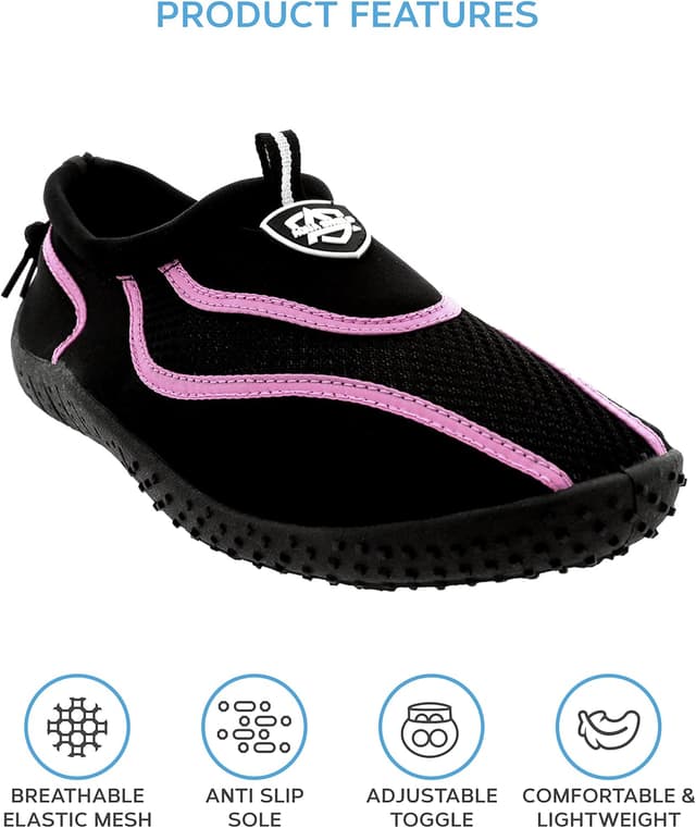 Detalle de Aqua Shield Women’s Beach, Pool & Sea Swimming Toggle Slip-On Water Socks / Surf Shoes