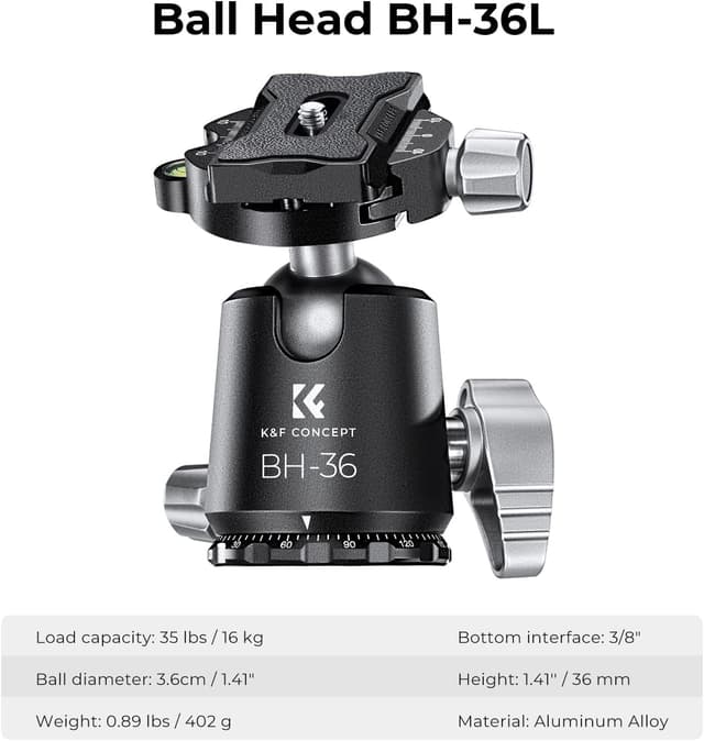 Thumbnail 4 de K&F Concept Treppiede Carbonio 173cm