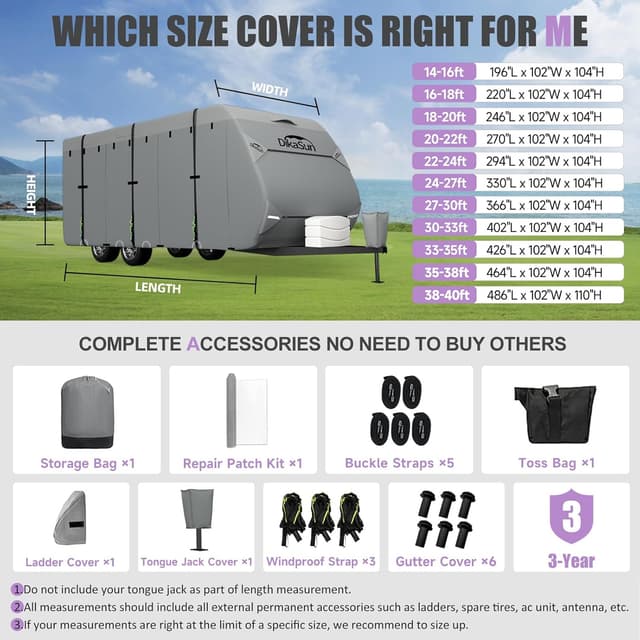 Thumbnail 4 de DikaSun RV Cover 7-Layer for 18โ20 ft RV ๐