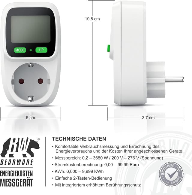 Thumbnail 1 de CSL Stromzähler Steckdose mit Hintergrundbeleuchtung