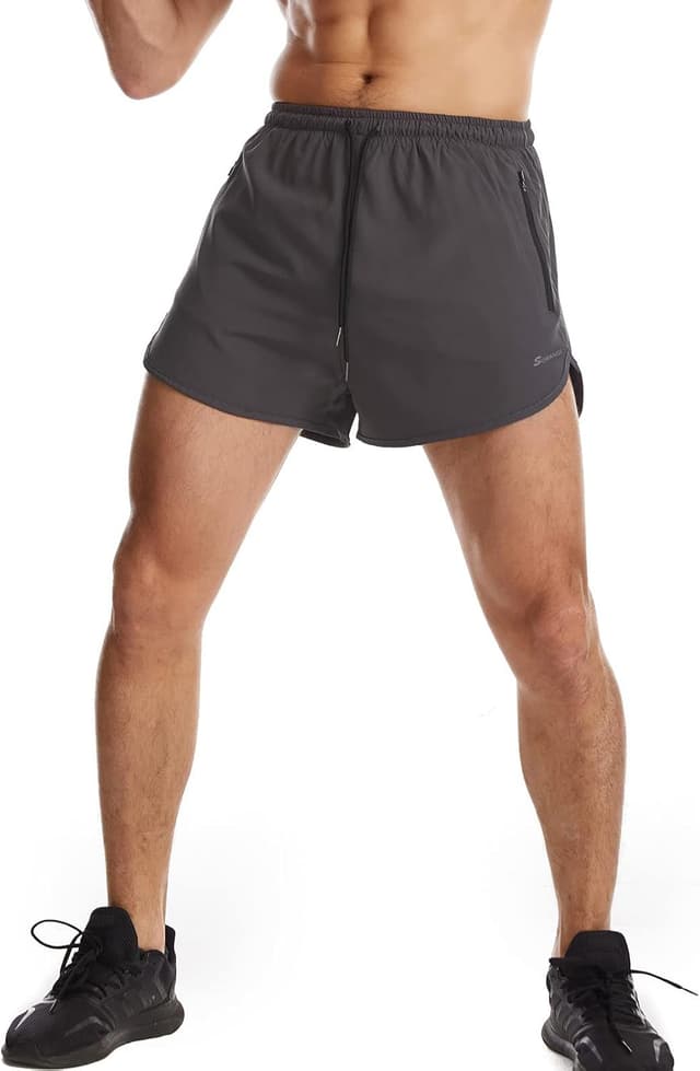 Detalle 2 de Suwangi Uomo Pantaloncini da Running 2 in 1 traspiranti a asciugatura rapida