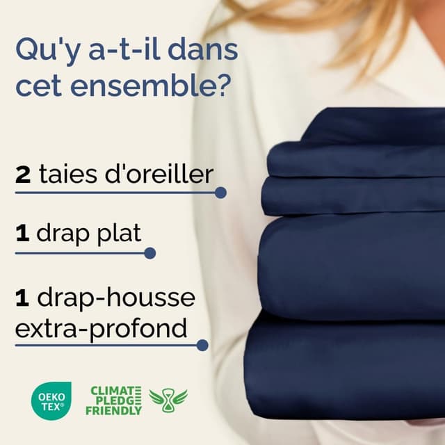 Detalle 2 de CGK Unlimited ensemble draps bleu marine 4 pièces