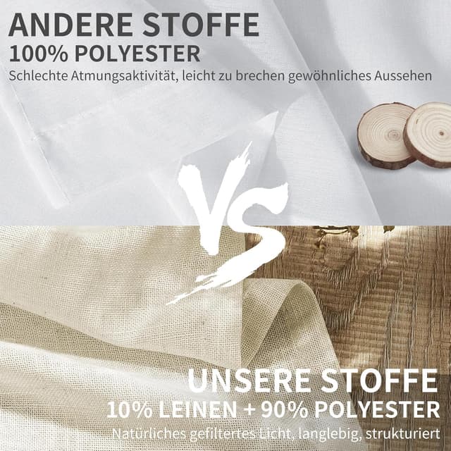 Detalle 2 de CUCRAF Scheibengardine 60x90 cm Leinenlook