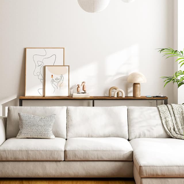 Thumbnail 3 de HOOBRO Mesa Consola Rústica con Carga USB y Toma ⚡