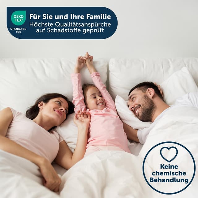 Detalle de Blumtal Kissenschoner 40x80 cm im 2er-Set (Baumwolle) – wasserdichter Milben- und Fleckenschutz mit Reißverschluss