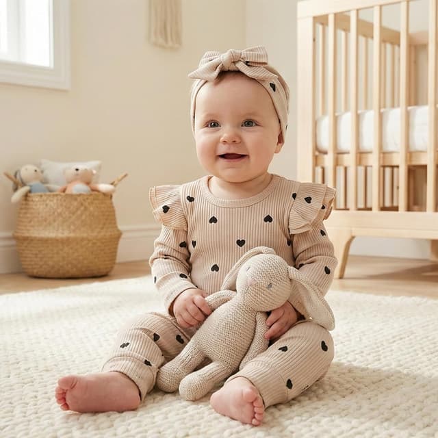 Thumbnail 1 de Fullfamous 3pc Baby Girl Romper Set, 3-18M 👶