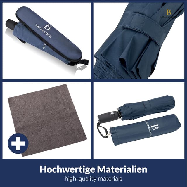 Detalle de LOGAN & BARNES Boston Regenschirm sturmfest 140 km/h