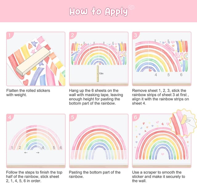 Detalle de Supzone Wandtattoo Regenbogen 195 x 110 cm