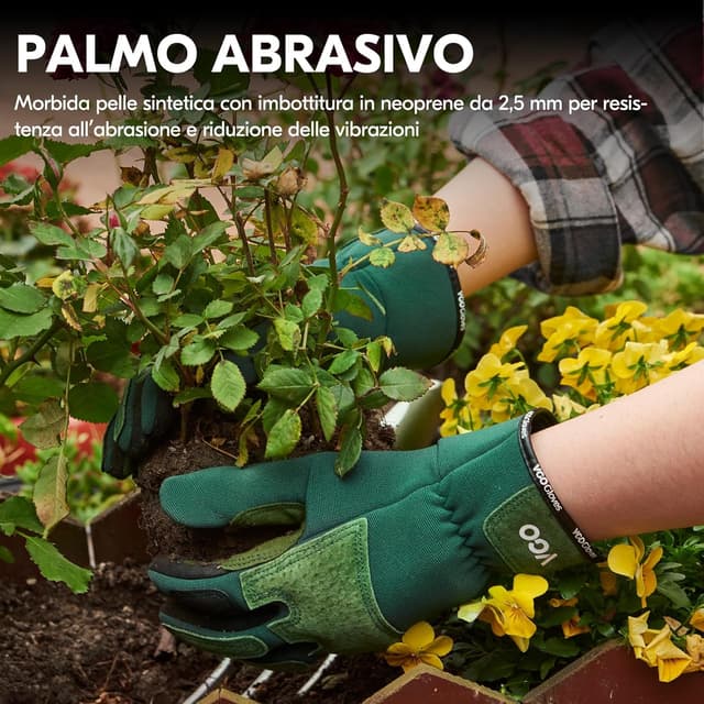 Detalle de Vgo... Guanti da giardinaggio donna antiperforazione antispina con touchscreen (L, verde) SL7471