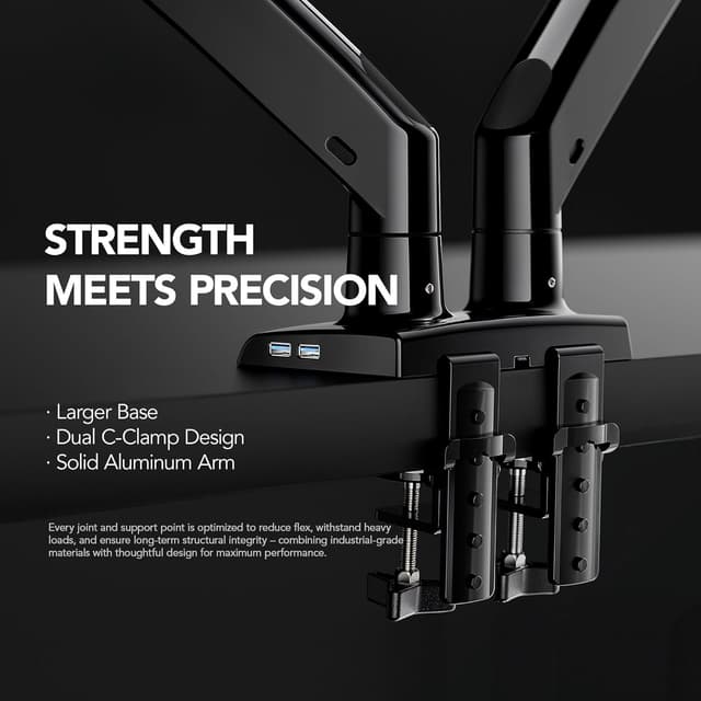 Thumbnail 5 de HUANUO NITROGLIDE HNDS7 Dual Monitor Mount 26.4 lbs per Arm 🖥