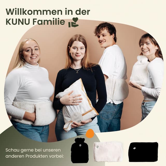 Thumbnail 6 de KUNU® XXL Wärmflasche (3,4 l) – flauschiger Bezug, auslaufsicher & extra Bezug – beige, inkl. Geschenkverpackung