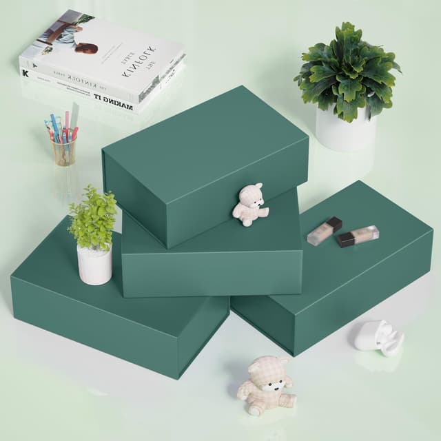 Detalle 1 de 2er Geschenkbox-Set 30x15x10 cm Grün